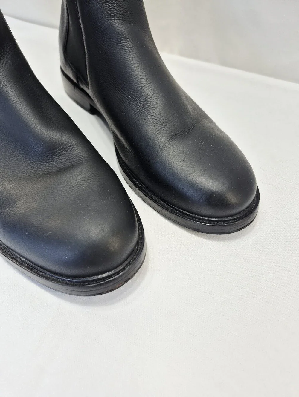 Polo Ralph Lauren Mens 12D Normanton Black Leather Ankle Boots Pull-On